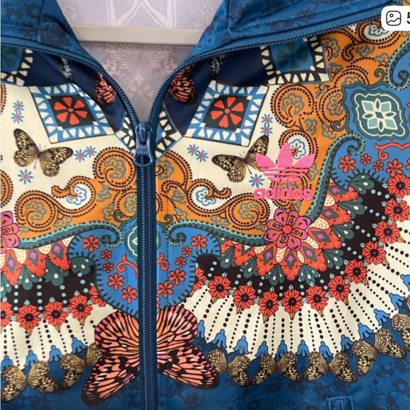 Adidas and FARM RIO Borbomix Multicolor Track Jacket Size Medium - Picture 9 of 10